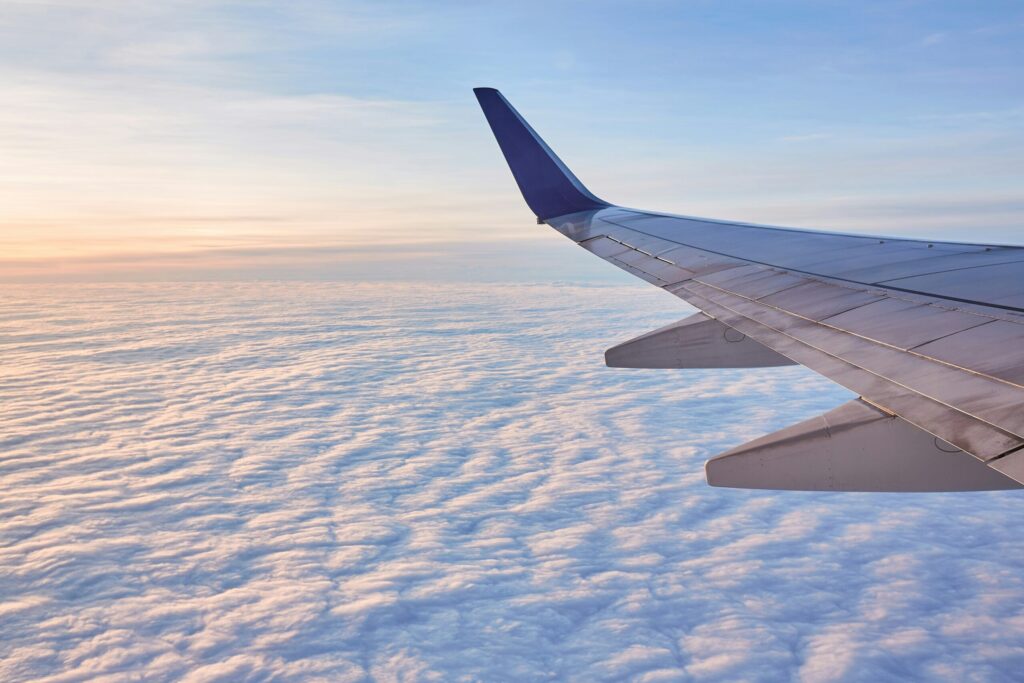 飛行機から見える空